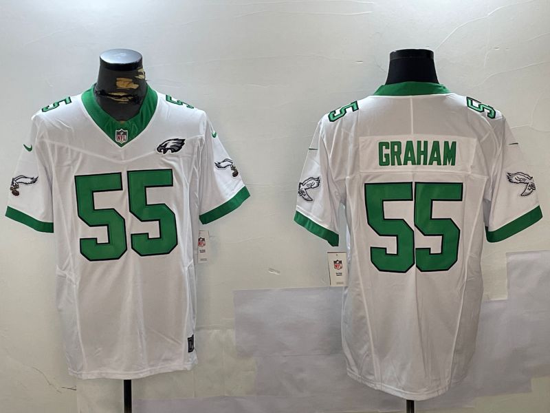 Men Philadelphia Eagles #55 Graham White Three generation 2024 Nike Limited NFL Jersey style 2->philadelphia eagles->NFL Jersey